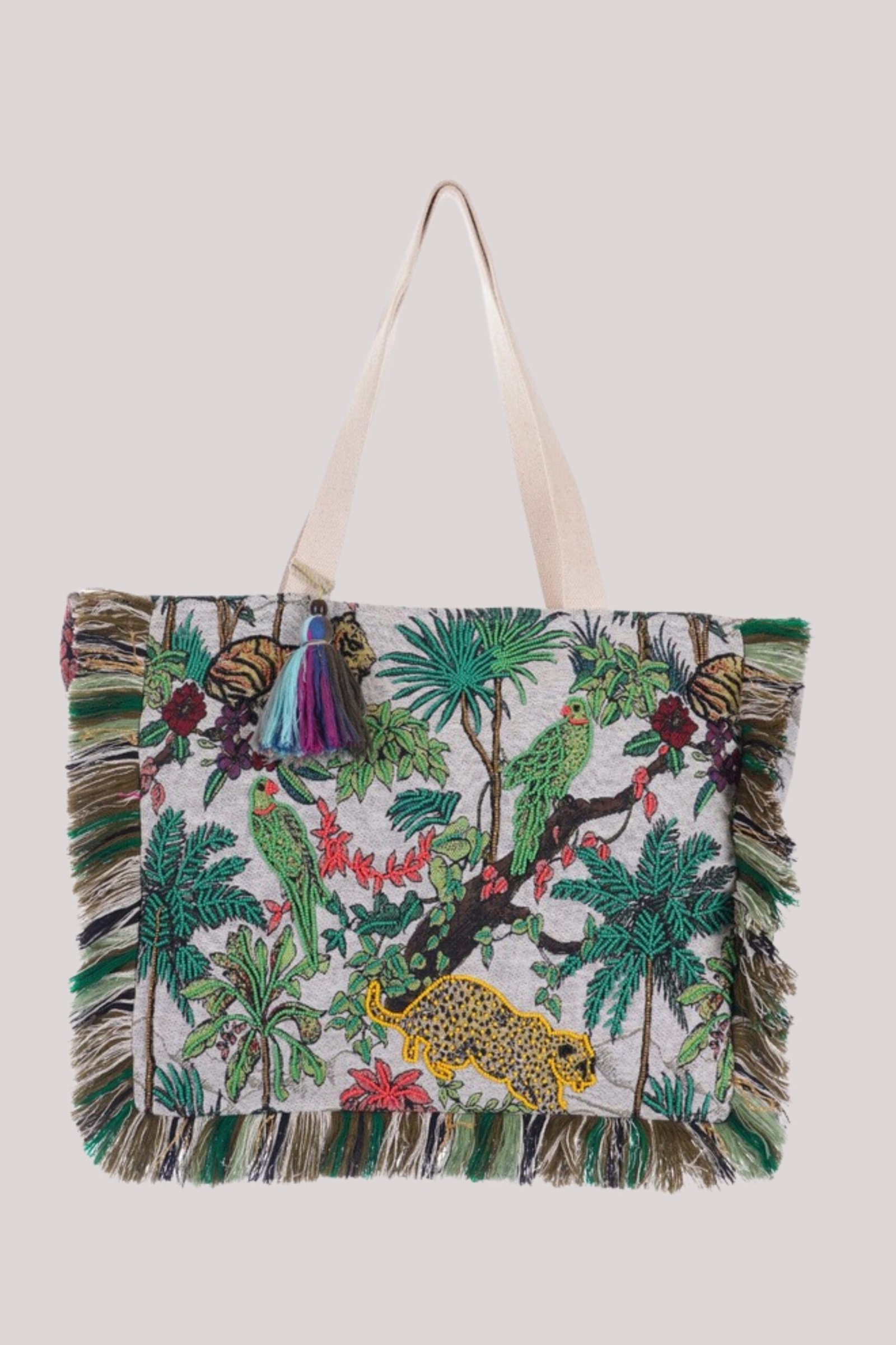 White Jungle Tote Bag